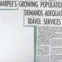 Newspaper cutting : &quot;Marple&#039;s Growing Population Demands Adequate Travel Services&quot; : 1970
