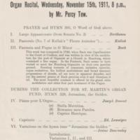 Events at Church  - Organ Recitals, Concerts : Various Dates
