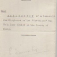 Indenture : H Brockbank to Mrs Griffiths : 1924 : &quot;Covehithe&quot;