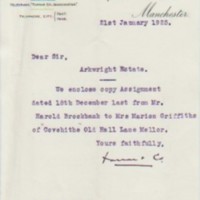 Correspondence re : &quot;Covehithe&quot; Old Hall Lane, Mellor : 1925