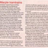 Cutting from Today&#039;s Railways 2014 : TfGM Backs Marple Tramtrains