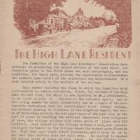 High Lane Residents Magazines : Various Dates
