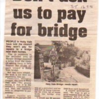 Newspaper cuttings re : Roads, Bridges, Parking &amp; Bridleways : From 1907