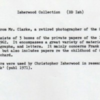 Isherwood Collection of Documents