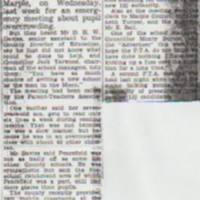 Newspaper Cuttings relating to Peacefield School