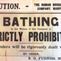 Caution Notice re Bathing in Roman Bridge Lakes