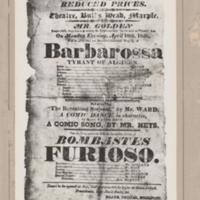 Theatre Advertisement :  Performance at the Bulls Head 1820
