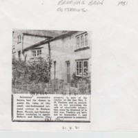 Brabyns Brow Cottages, Marple Bridge : Newspaper article  :  1981