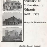 Booklet : &quot;History of Education in Marple 1602 - 1971&quot; by Gladys A Swindells B.A. 1974
