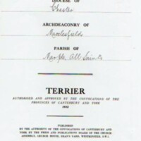 Copy of Terrier of all properties, rents etc belonging to All Saints Church  1949