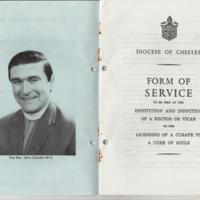 Booklet : Institution &amp; Induction of the Rev John Claydon 1981