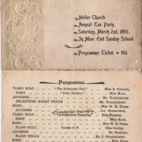Ticket to Mellor Church Tea Party 1895